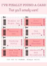 Naughty Love Coupons Anniversary Card / Valentines Day Card - I've Finally Found A Card That You'll Actually Want created by Kate and Co
