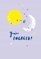 You're engaged - Sun and moon engagement card created by Hotchpotch