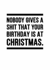 Rude Christmas Birthday Card created by YOUR NAN.