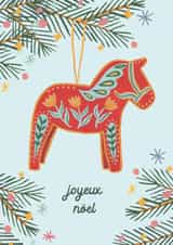Joyeux Noel Dala Horse Card created by Callisto Design Co.