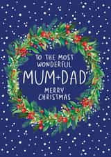 Wonderful Mum And Dad Wreath Christmas Card created by Amy Florence Design