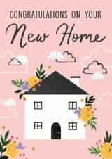 Pretty New Home Card - House - Flowers - Congratulations On Your New Home created by Making Meadows Ltd