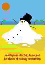 Frosty on holiday Christmas card created by Nifty Cards