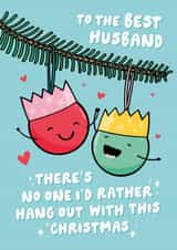 Cute Christmas Card to the Best Husband - Christmas Pun – Funny created by Fliss Muir