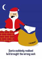 Wrong sack Santa Christmas card 1000 created by Nifty Cards