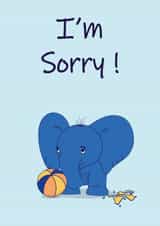 Cute Apologize Card With Little Ashamed Elephant created by Doreen Becker