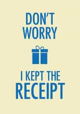 I kept the receipt birthday card created by Nifty Cards