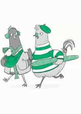 3 French Hens Christmas Card created by Chloe illustrates