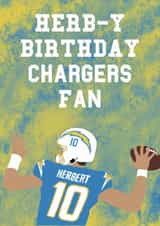 Herb-y Birthday LA Chargers Birthday Card created by MinimalistSport