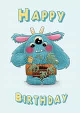 Birthday card with cute monsters and monster created by Svetlana Sadkova