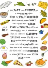 Foodie Birthday card created by Evie Garnett Designs