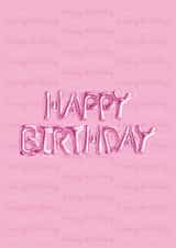 Baby Pink Happy Birthday Helium Balloons Card created by Kayenaat