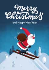 Christmas card with cute Santa created by Anna Bencic