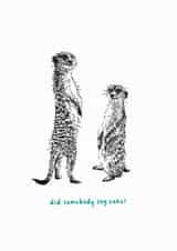 Did Somebody Say Cake? Meerkats Birthday Card created by Catherine Bamber