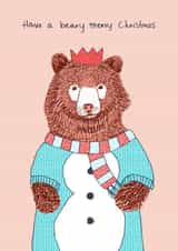 Bear Christmas card. created by Pearl Illustrations