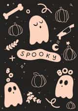 Spooky Season Halloween Greeting Card created by Anja Richards Art