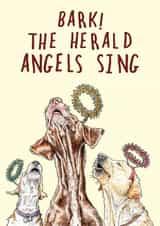 Bark! The Herald Angels Sing Dog Card created by Bewilderbeest