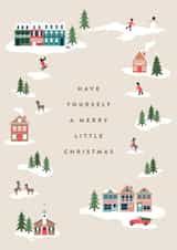 Gingerbread Village Christmas card created by Kampai Designs