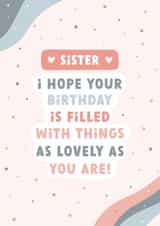 Pretty pink Sister Birthday card created by Evie Garnett Designs