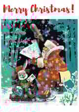 Santa doing a number 2 Christmas Card created by Jan Munro