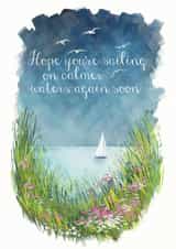 Get well soon. Calmer Waters. Thinking of you created by Kate Brazier
