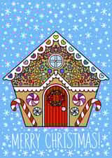 Merry Christmas Rainbow Gingerbread House  created by Charlotte Trimm