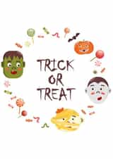 Trick or Treat. Halloween greeting card created by da_natasha_art