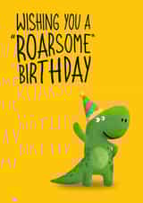 Dinosaur Birthday Card for boys or girls created by Bold Print Studio