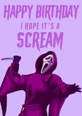 Scream Happy Birthday card created by Morgan Masters