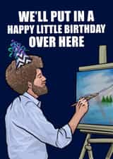 Bob Ross Birthday Card created by Glam Brock