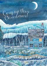 Cosy Christmas. Cottage. Winter. Seasonal. Moonlight created by Kate Brazier