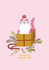 Funny and Cute Cat Christmas Card created by Joanna Clay Design