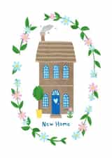 Pretty Wreath New Home Card - House - New Home created by Evie Warren Illustration