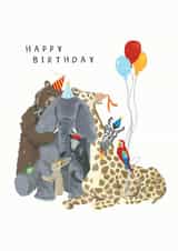 Animal friends Birthday hug! created by Evie Warren Illustration