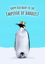 Happy Birthday Daddy Penguin card created by Elizabeth Love Artist