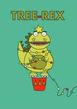 Tree-Rex Dinosaur Christmas Card created by Get The Party Crafted