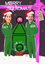 Personalised Christmas Photo Card created by Kerrylovescards - squid game player photocard