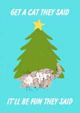 Get A Cat They Said Christmas Card, For Pet Owners And Cat Lovers created by The Marmalade Cat