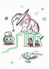 Little Trick or Treat Dress Up Witch at Halloween created by Rebecca Bagley