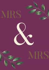 Mrs & Mrs- Eucalyptus plum created by Party Piece Designs