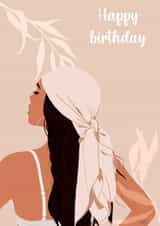 Boho girl birthday card created by IllustrationbySC