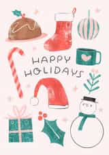 Happy Holiday Cute Christmas Card created by Inku Goods