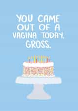 You Came Out Of A Vagina Today. Gross. created by Knotty Cards