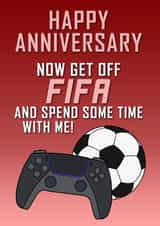 Get off FIFA Anniversary Card created by Daft as Duck