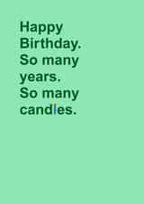 Candle-filled birthday card created by Naomi Johnson