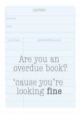Funny Valentine Overdue Book Pun created by Kit Cronk Studio