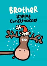 Brother Christmas Card - Funny Moose - Antlers created by Pink wink