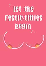 Festive titties Christmas card created by Coffee Cup Studio