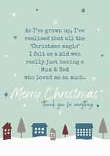 Heartfelt - Thank You - Mum and Dad - Parents - Traditional - Merry Christmas Card - Christmas Magic created by Moonshine Prints