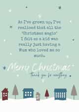 Traditional - Heartfelt - Merry Christmas Card - Mum - Christmas Magic - Thank You created by Moonshine Prints